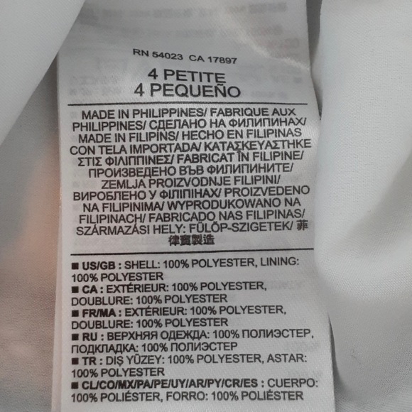 Banana Republic Black White Piped Shift Dress Size 4P - Picture 3 of 8